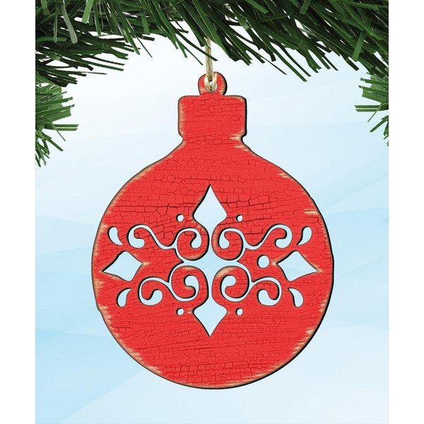 Designocracy Christmas Ball Wooden Magnet 99806M